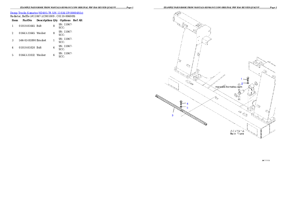 Protected: HD405-7R S/N 11034-UP Partsbook