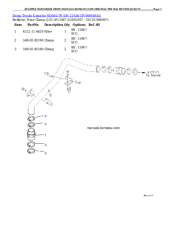Protected: HD405-7R S/N 11034-UP Partsbook