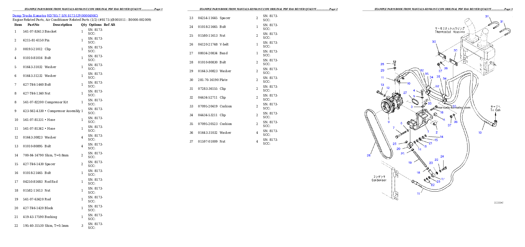Protected: HD785-7 S/N 8173-UP Partsbook