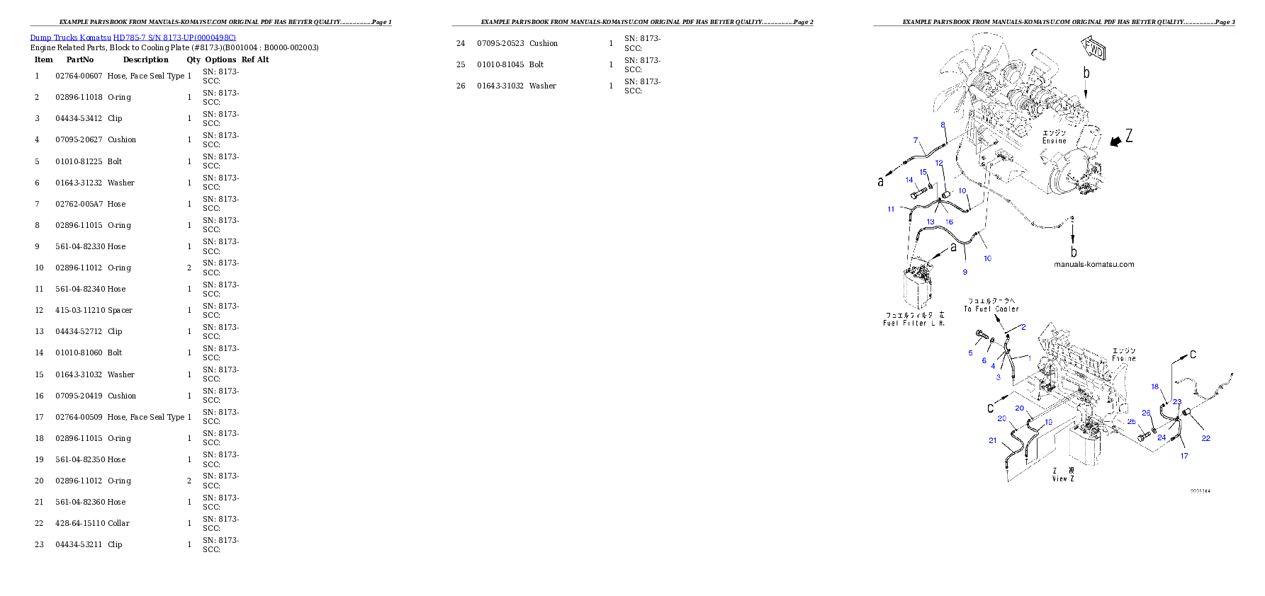 Protected: HD785-7 S/N 8173-UP Partsbook