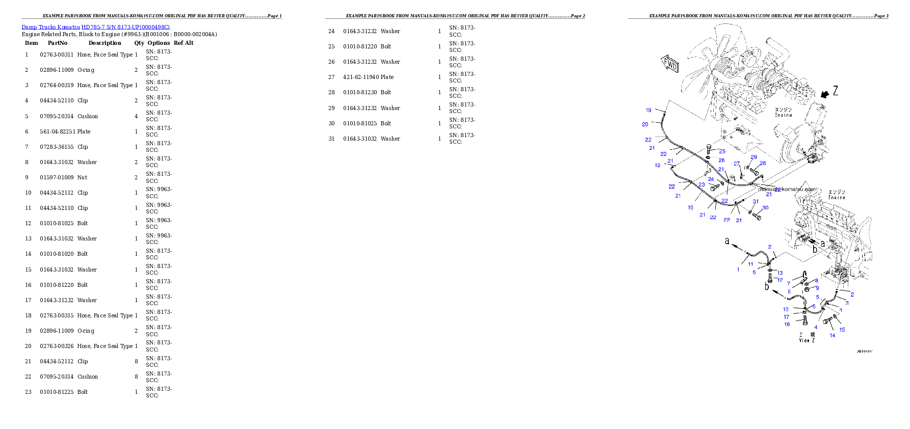 Protected: HD785-7 S/N 8173-UP Partsbook