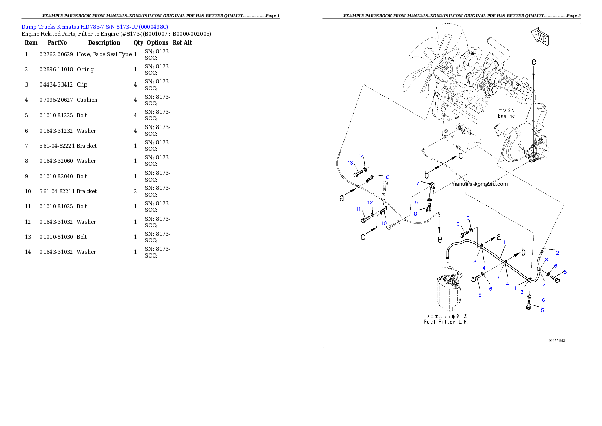 Protected: HD785-7 S/N 8173-UP Partsbook