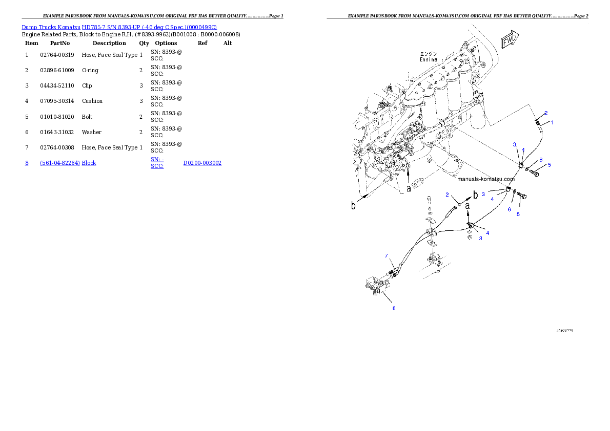 Protected: HD785-7 S/N 8393-UP (-40 deg C Spec.) Partsbook
