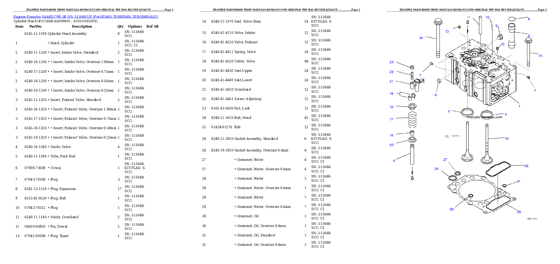 Protected: SAA6D170E-5B S/N 511668-UP (For HD465-7E0/HD605-7E0) Partsbook