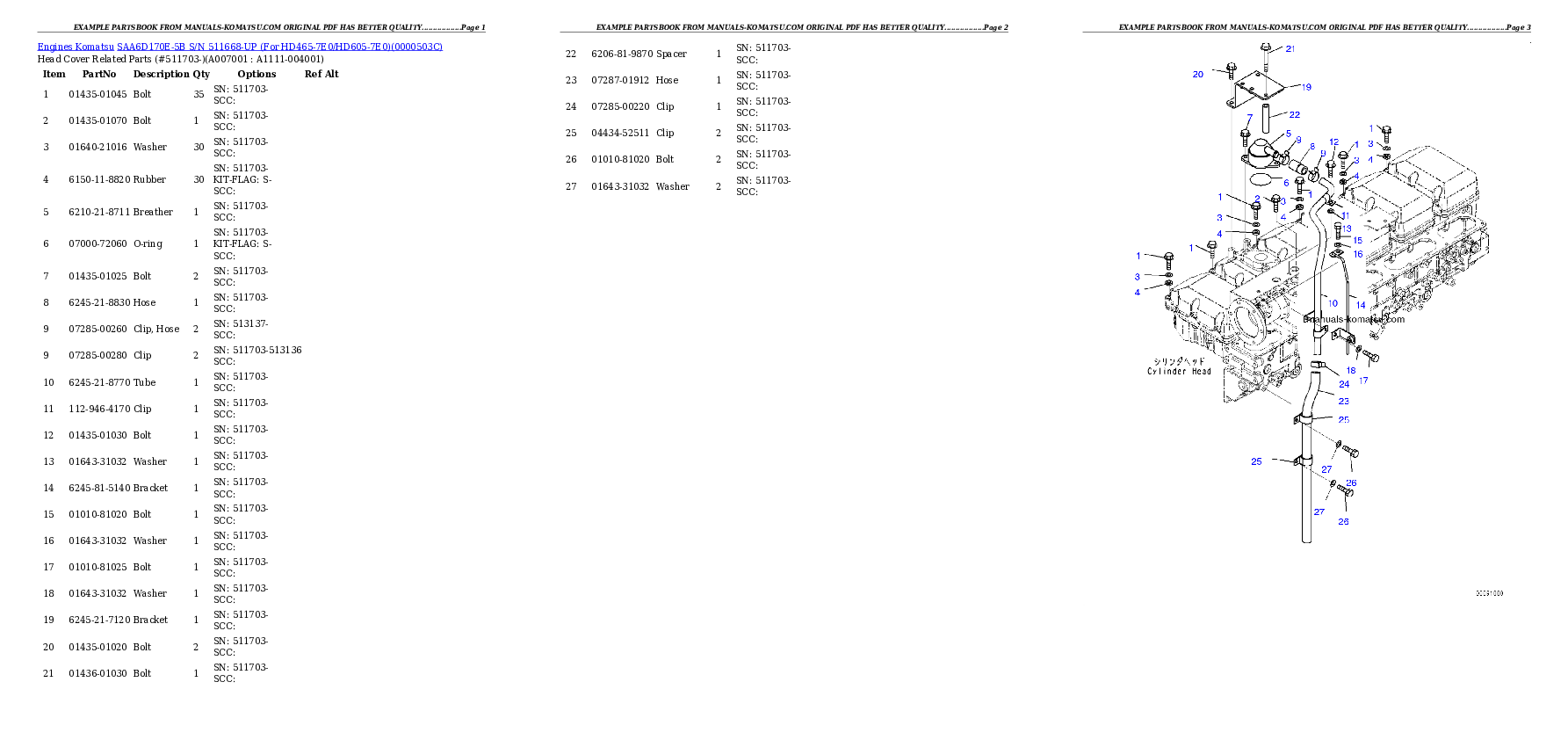 Protected: SAA6D170E-5B S/N 511668-UP (For HD465-7E0/HD605-7E0) Partsbook