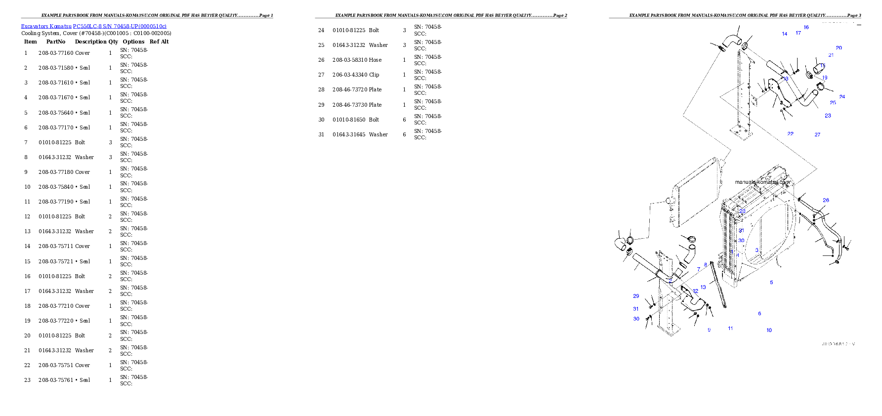 Protected: PC550LC-8 S/N 70458-UP Partsbook