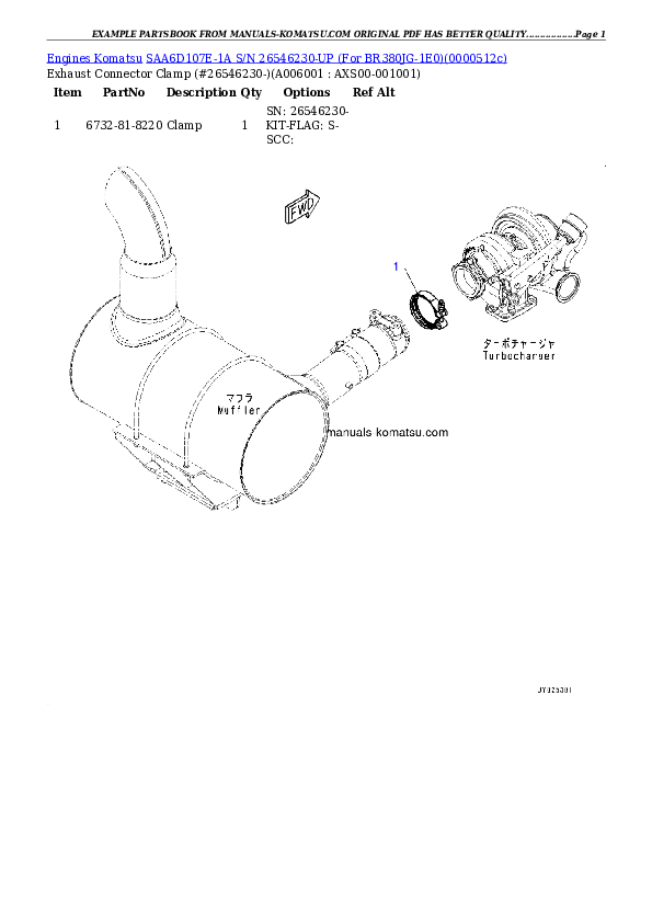 Protected: SAA6D107E-1A S/N 26546230-UP (For BR380JG-1E0) Partsbook
