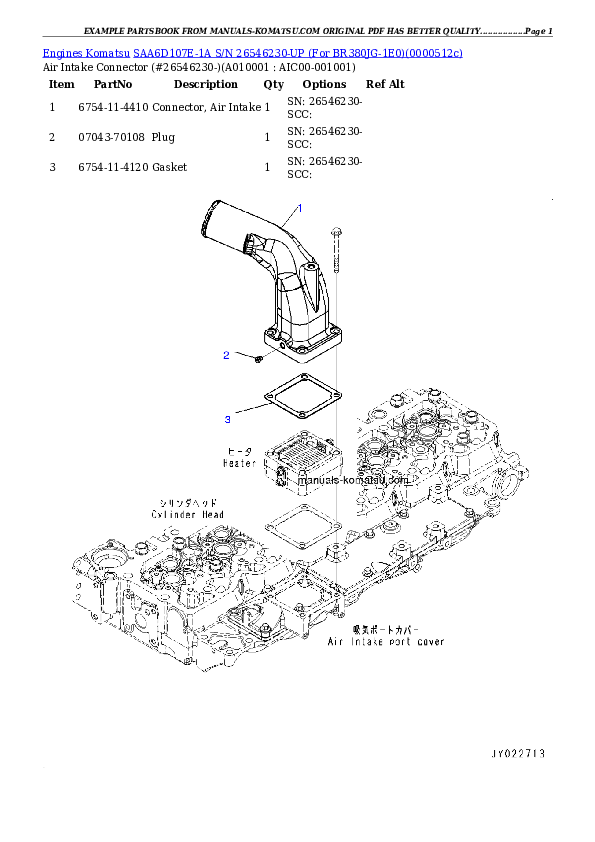 Protected: SAA6D107E-1A S/N 26546230-UP (For BR380JG-1E0) Partsbook