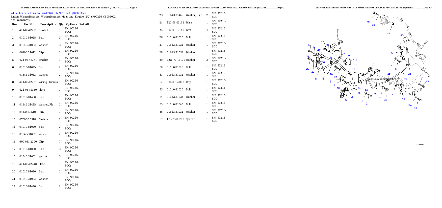 Protected: WA470-6 S/N 90216-UP (For North America) Partsbook