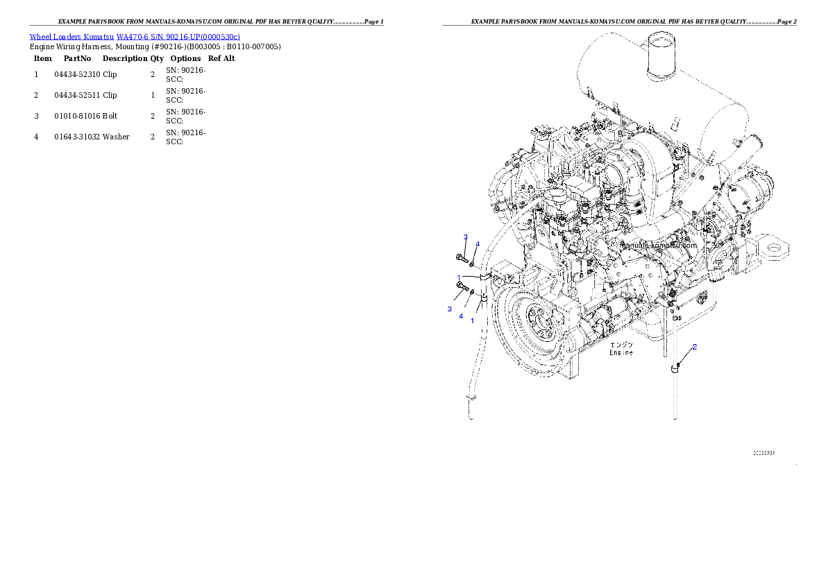 Protected: WA470-6 S/N 90216-UP (For North America) Partsbook