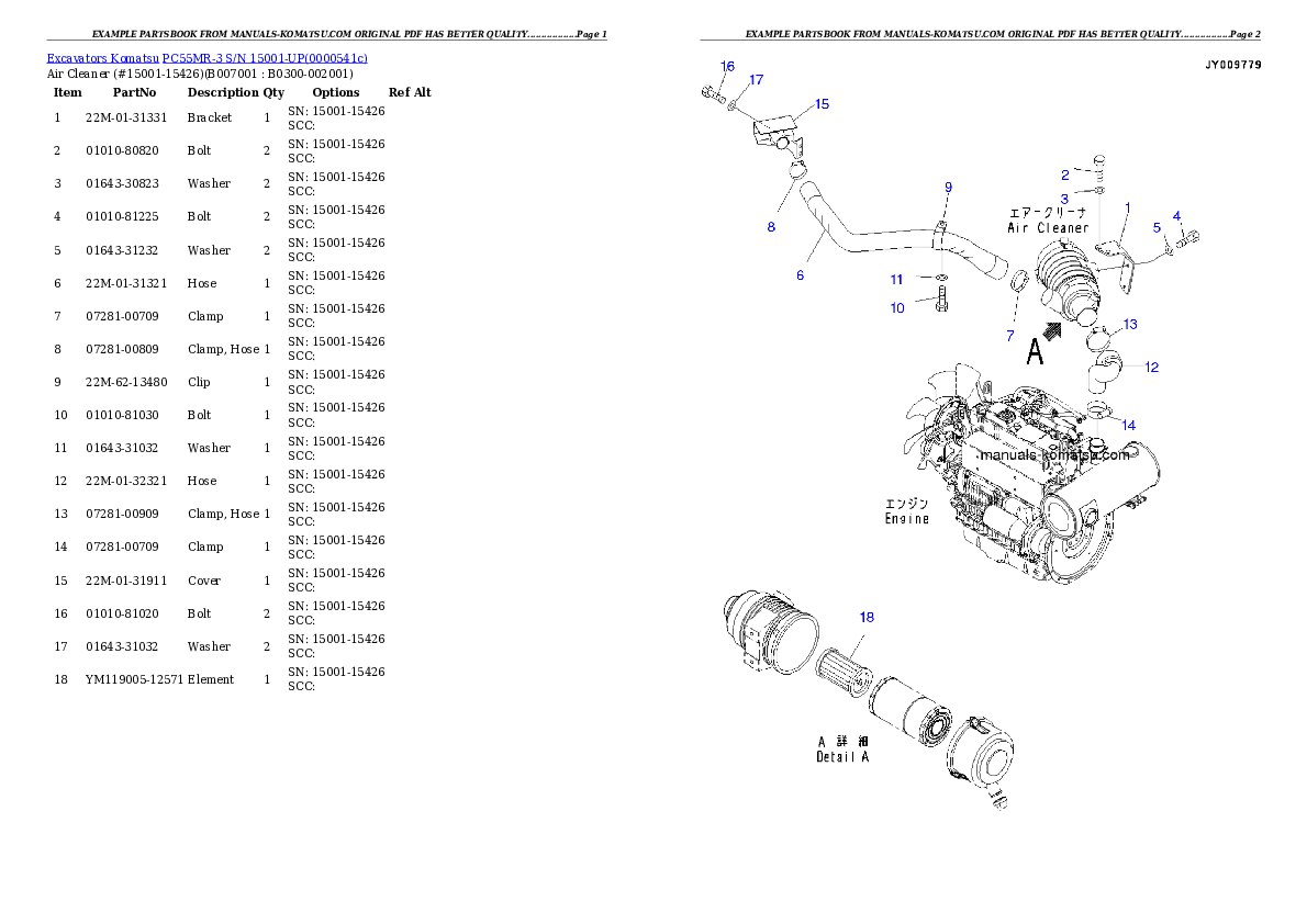 Protected: PC55MR-3 S/N 15001-UP (North America Spec.) Partsbook