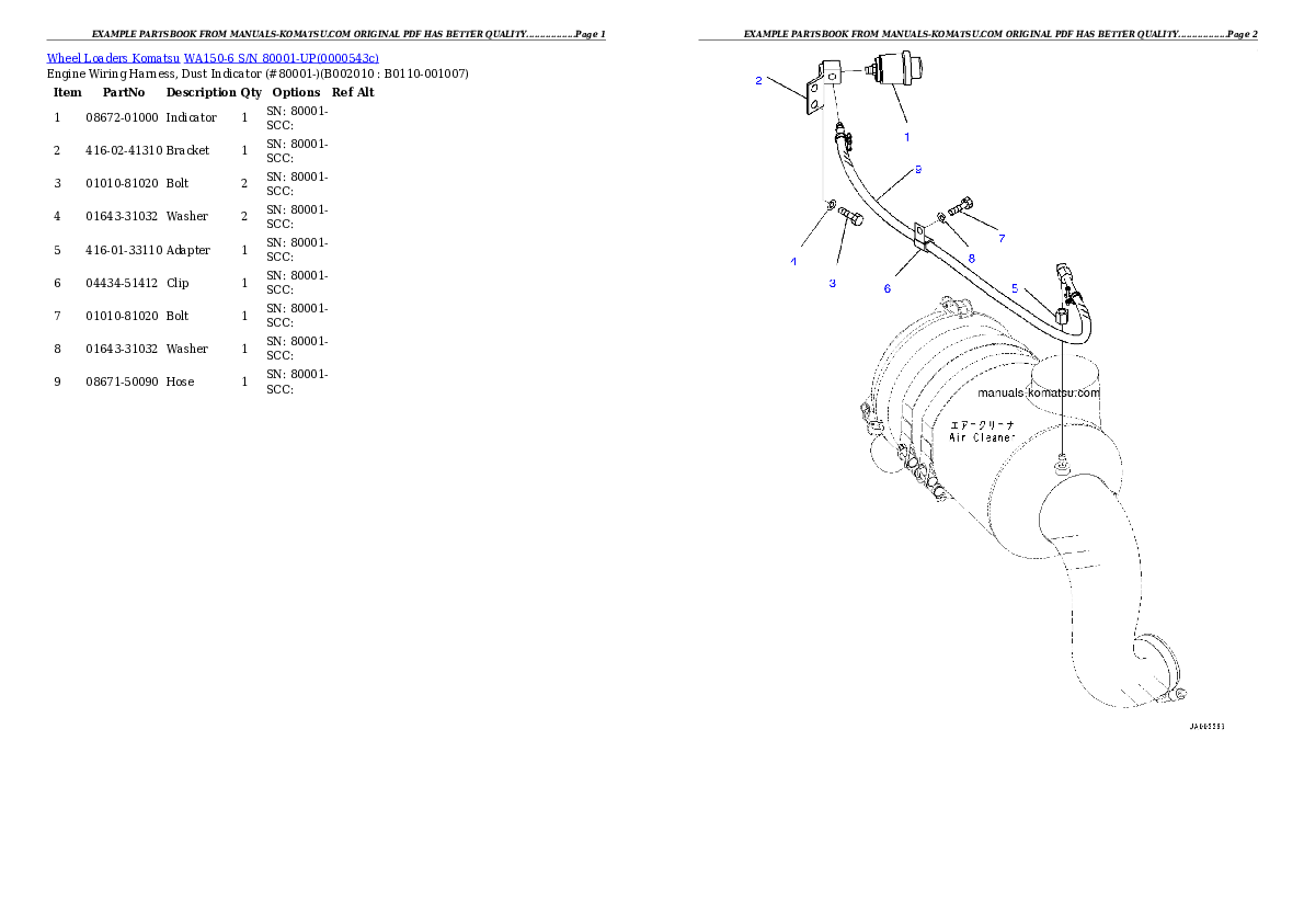 Protected: WA150-6 S/N 80001-UP Partsbook