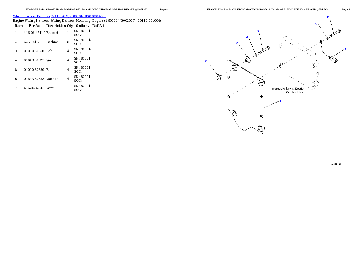 Protected: WA150-6 S/N 80001-UP Partsbook