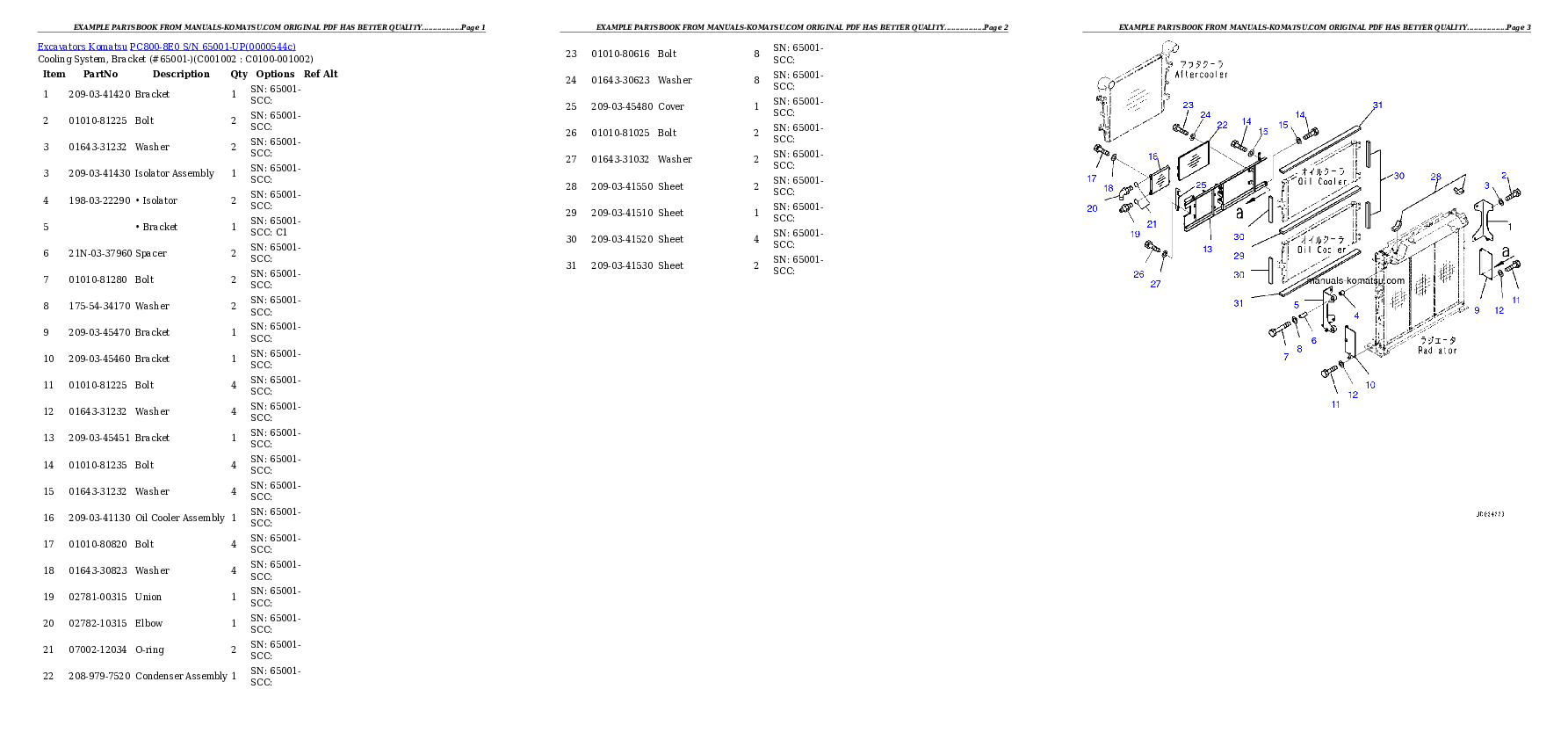 Protected: PC800-8E0 S/N 65001-UP Partsbook