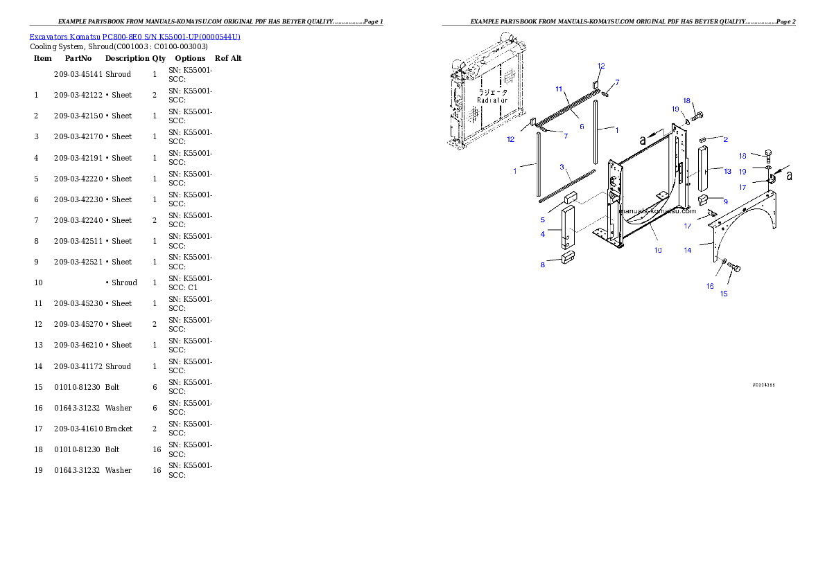 Protected: PC800-8E0 S/N K55001-UP Partsbook