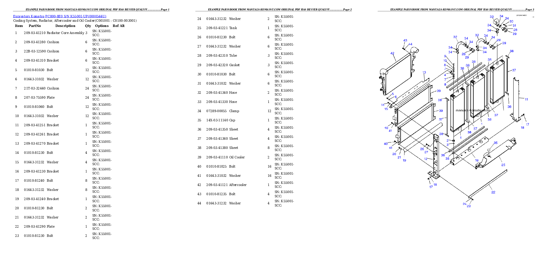 Protected: PC800-8E0 S/N K55001-UP Partsbook