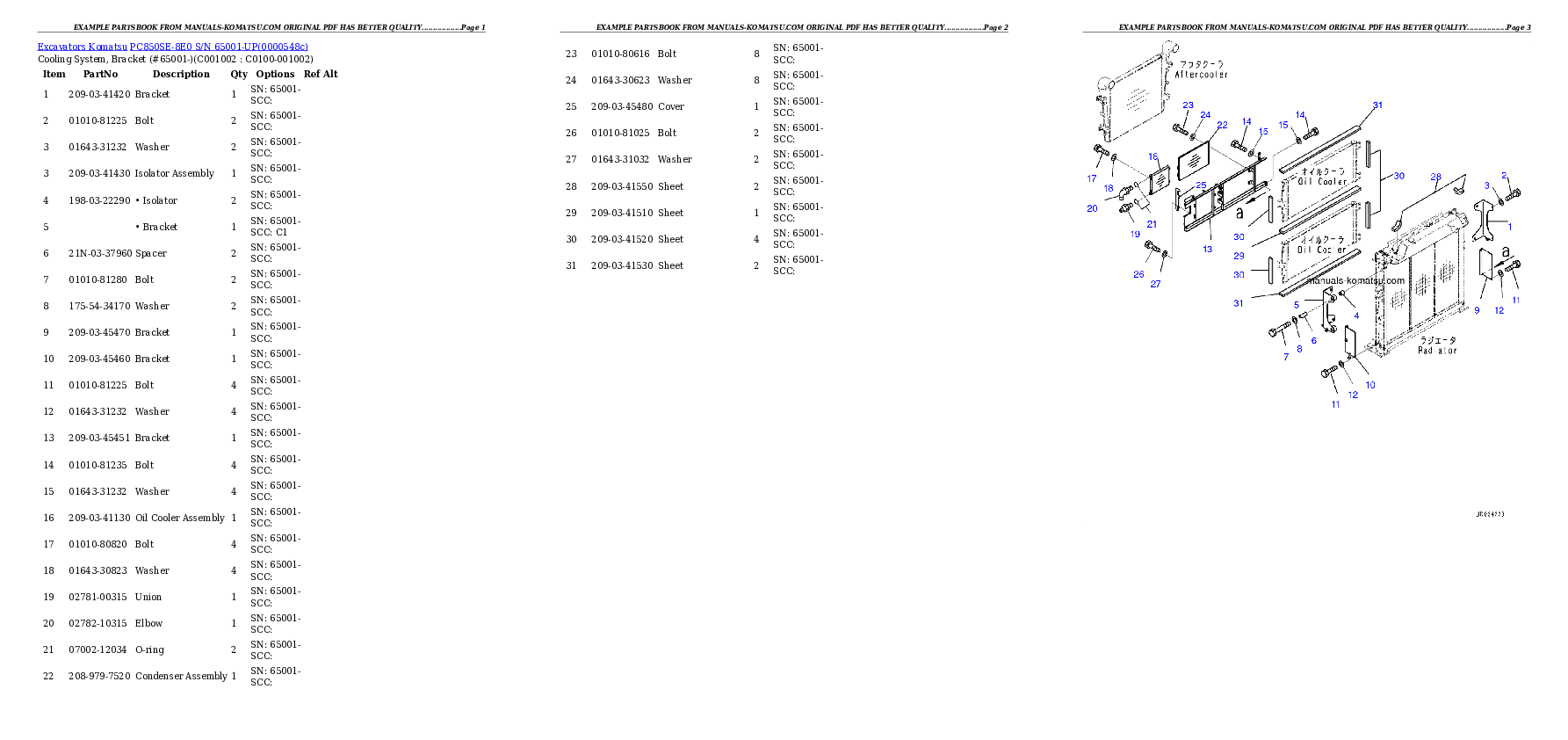 Protected: PC850SE-8E0 S/N 65001-UP Partsbook