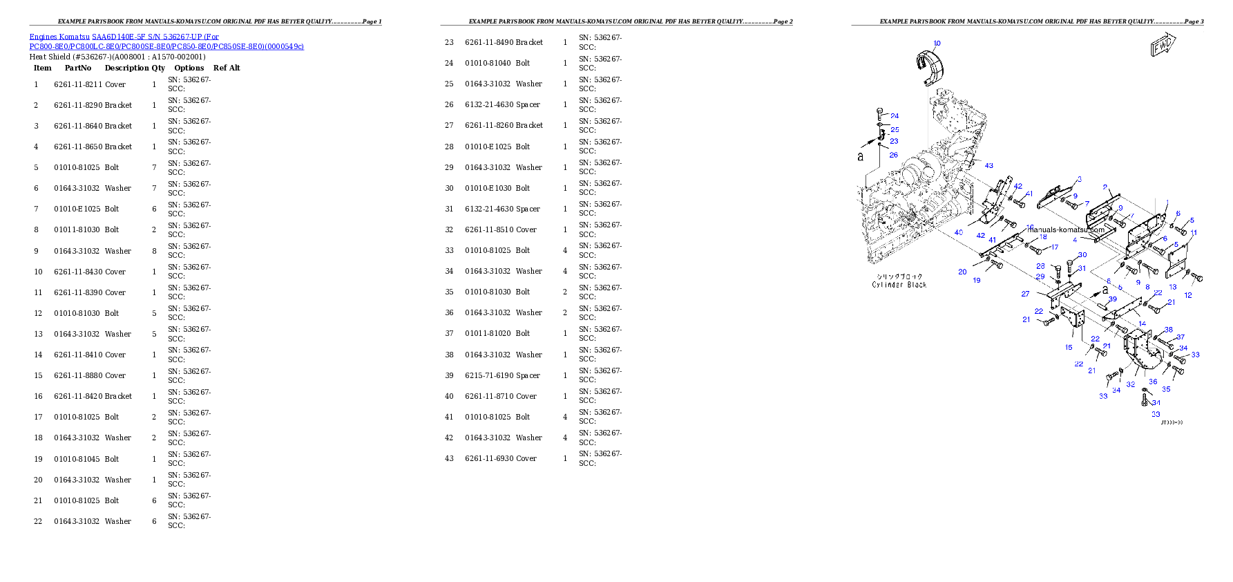 Protected: SAA6D140E-5F S/N 536267-UP (For PC800-8E0/PC800LC-8E0/PC800SE-8E0/PC850-8E0/PC850SE-8E0) Partsbook