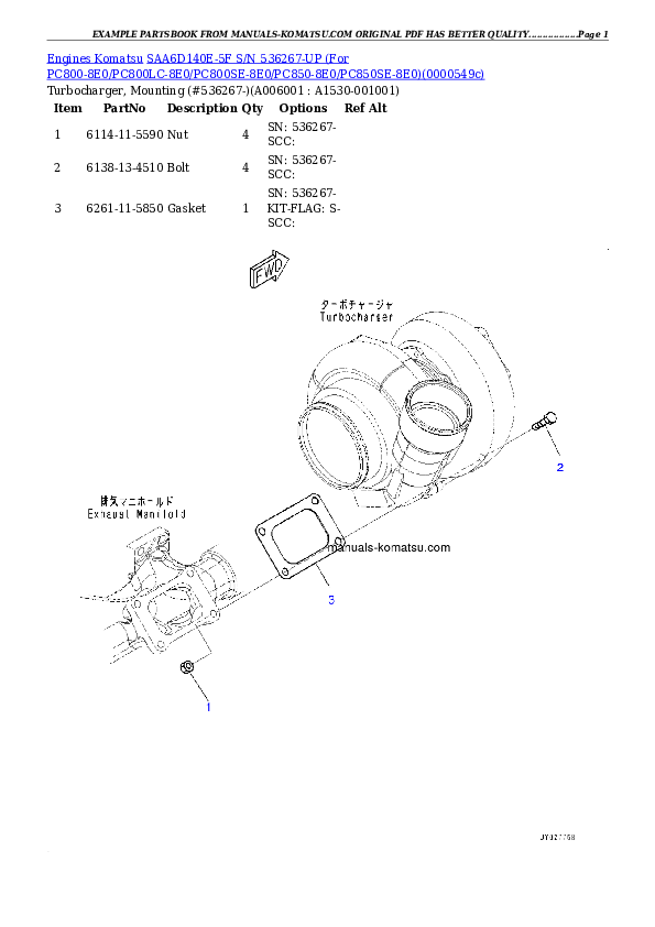 Protected: SAA6D140E-5F S/N 536267-UP (For PC800-8E0/PC800LC-8E0/PC800SE-8E0/PC850-8E0/PC850SE-8E0) Partsbook