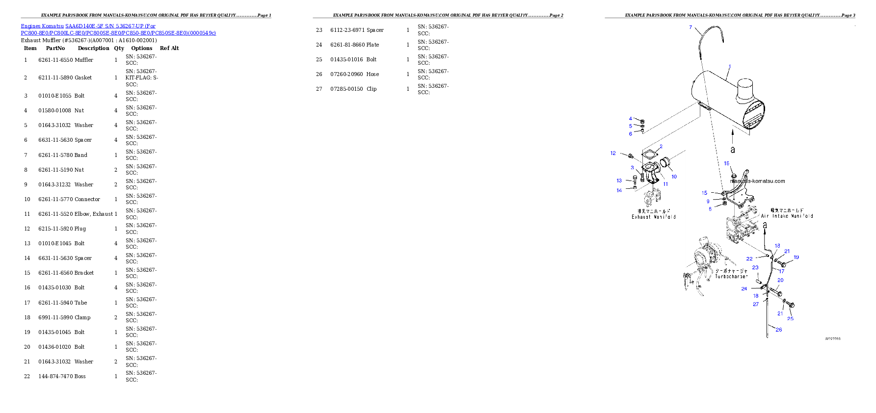 Protected: SAA6D140E-5F S/N 536267-UP (For PC800-8E0/PC800LC-8E0/PC800SE-8E0/PC850-8E0/PC850SE-8E0) Partsbook