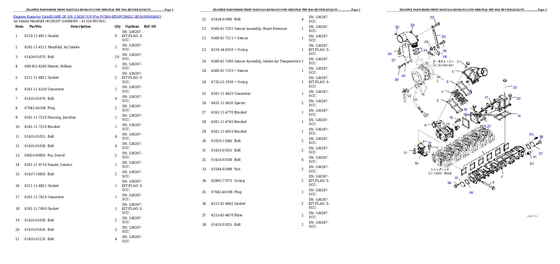 Protected: SAA6D140E-5F S/N 536267-UP (For PC800-8E0/PC800LC-8E0) Partsbook