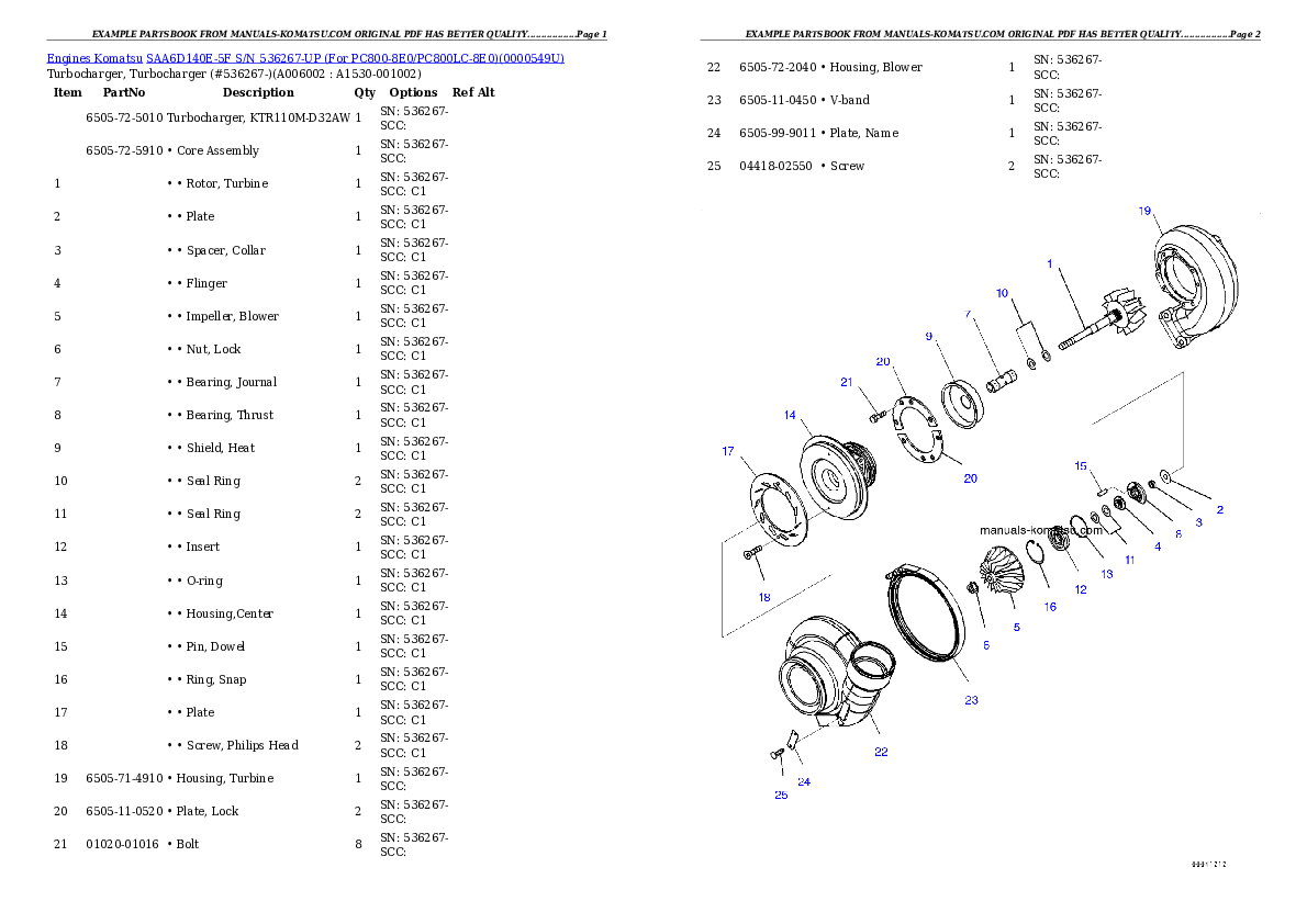 Protected: SAA6D140E-5F S/N 536267-UP (For PC800-8E0/PC800LC-8E0) Partsbook