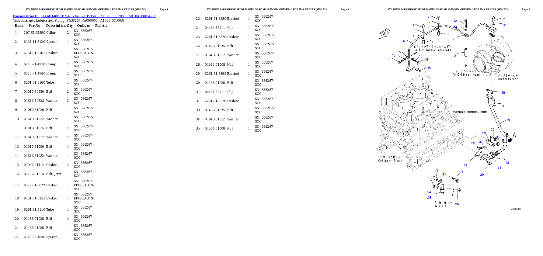 Protected: SAA6D140E-5F S/N 536267-UP (For PC800-8E0/PC800LC-8E0) Partsbook