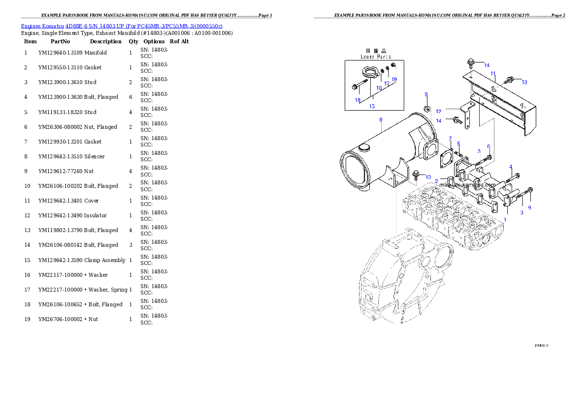 Protected: 4D88E-6 S/N 14803-UP (For PC45MR-3/PC55MR-3) Partsbook