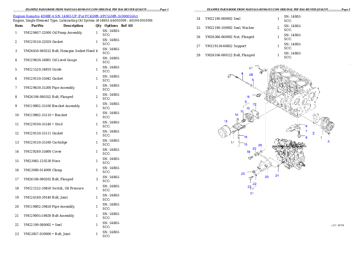 Protected: 4D88E-6 S/N 14803-UP (For PC45MR-3/PC55MR-3) Partsbook