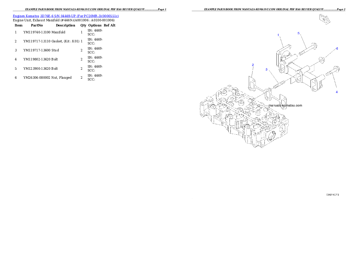 Protected: 3D76E-6 S/N 04469-UP (For PC20MR-3) Partsbook