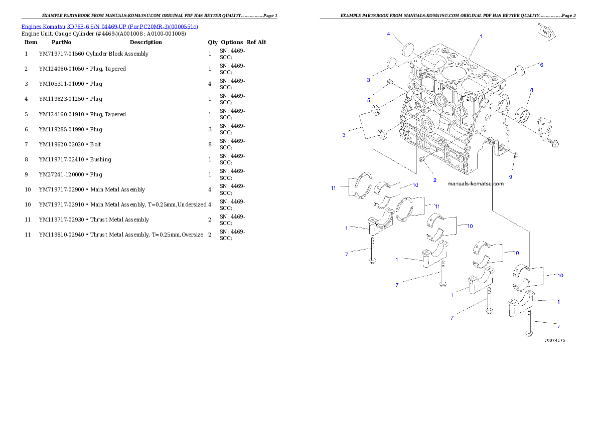 Protected: 3D76E-6 S/N 04469-UP (For PC20MR-3) Partsbook