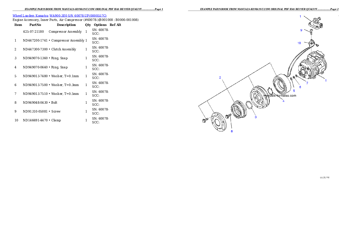 Protected: WA900-3E0 S/N 60078-UP Partsbook