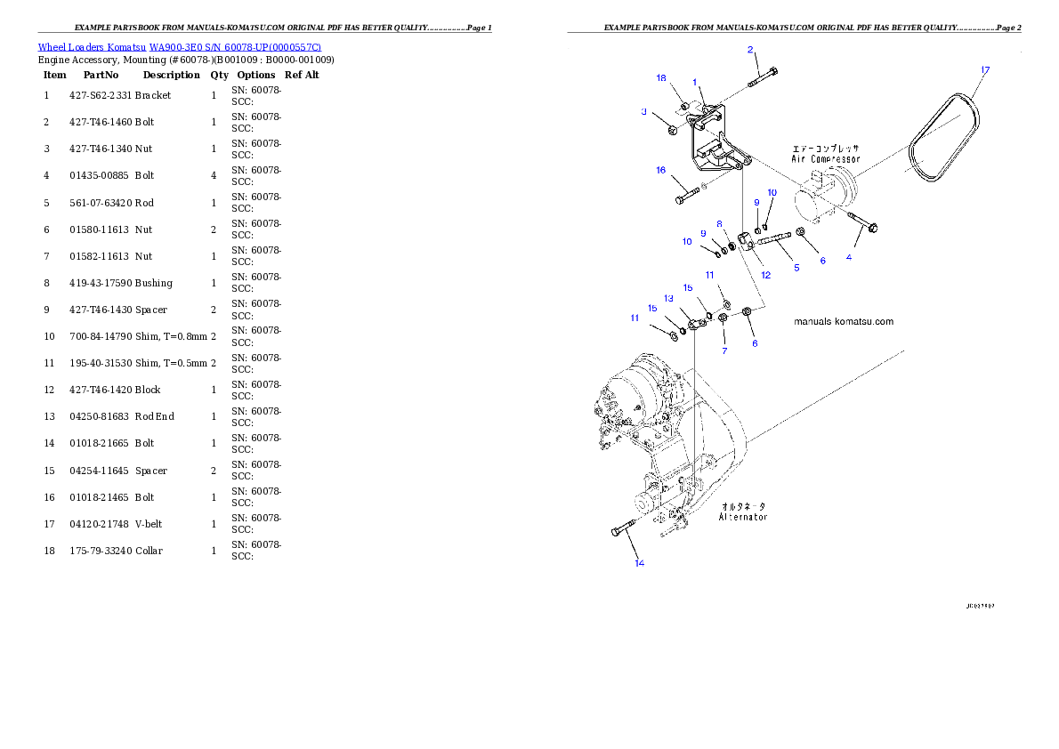 Protected: WA900-3E0 S/N 60078-UP Partsbook