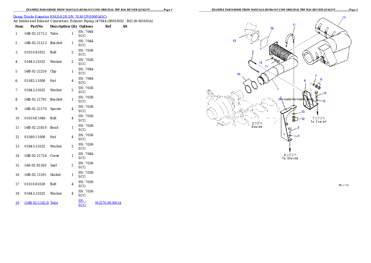 Protected: HM350-2R S/N 7030-UP Partsbook