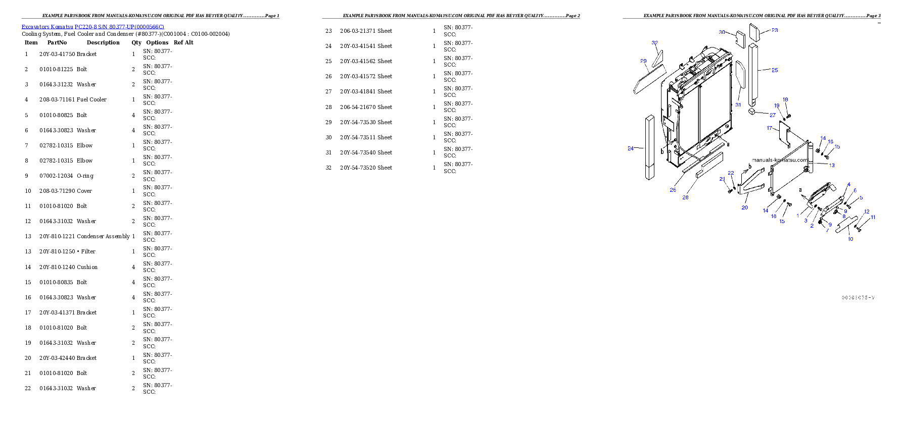 Protected: PC220-8 S/N 80377-UP Partsbook