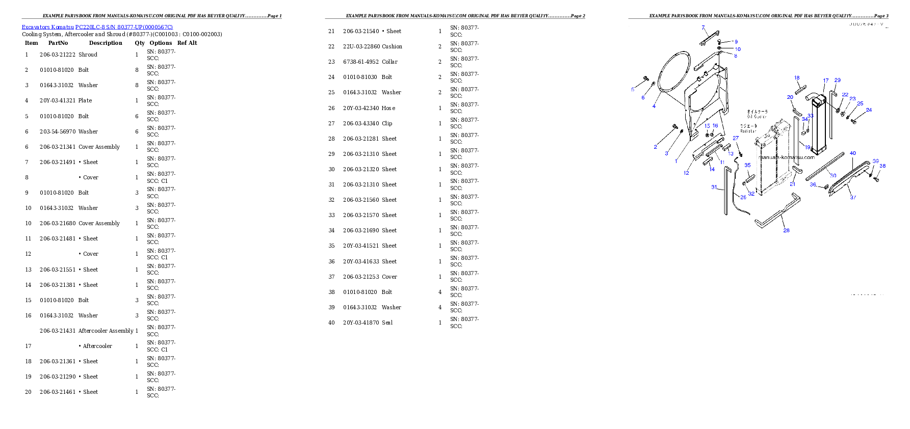 Protected: PC220LC-8 S/N 80377-UP Partsbook