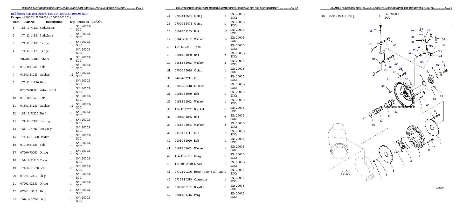 Protected: D85PX-15R S/N 20003-UP Partsbook