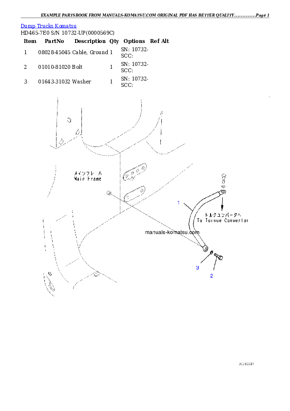 Protected: HD465-7E0 S/N 10732-UP Partsbook