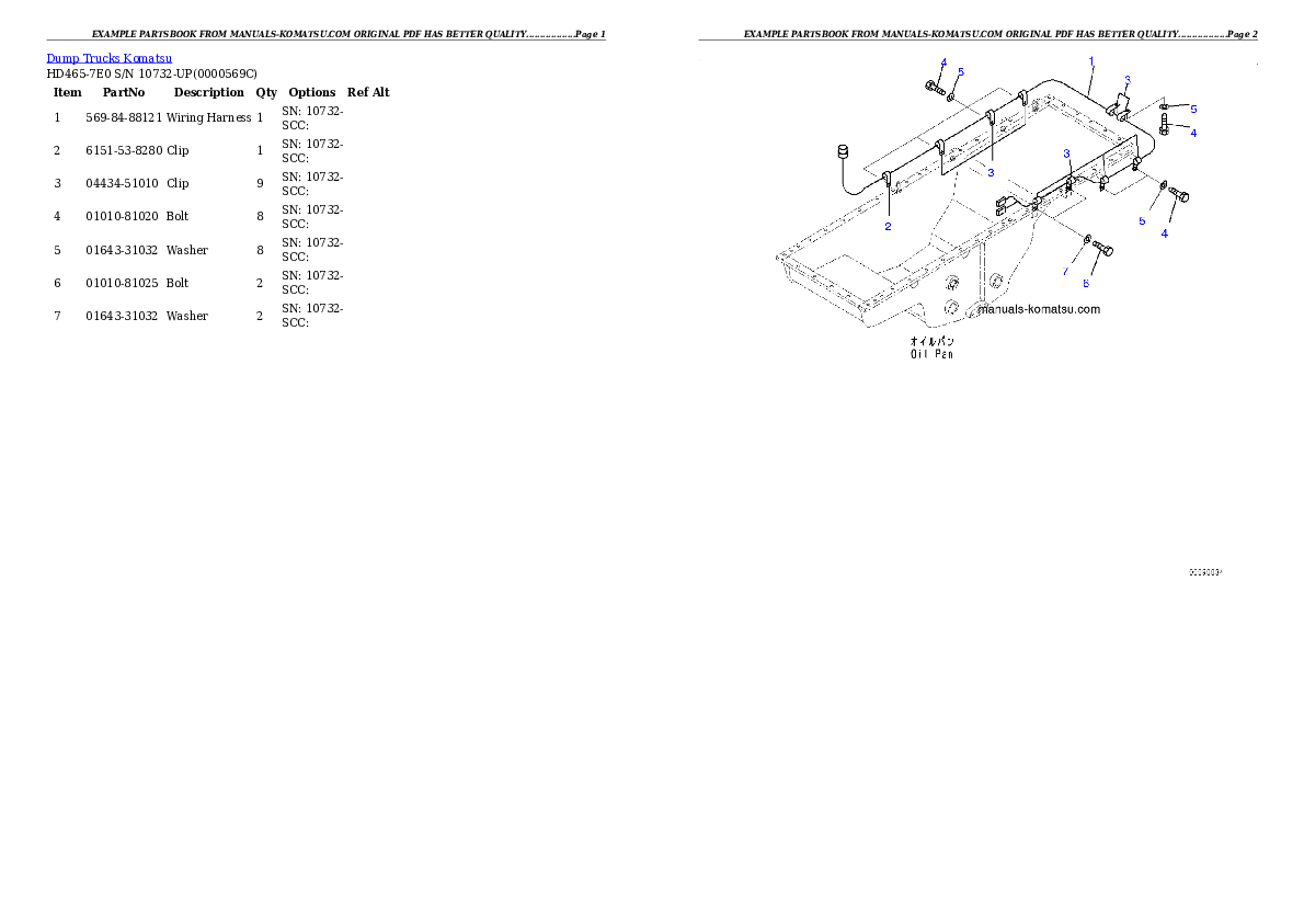 Protected: HD465-7E0 S/N 10732-UP Partsbook