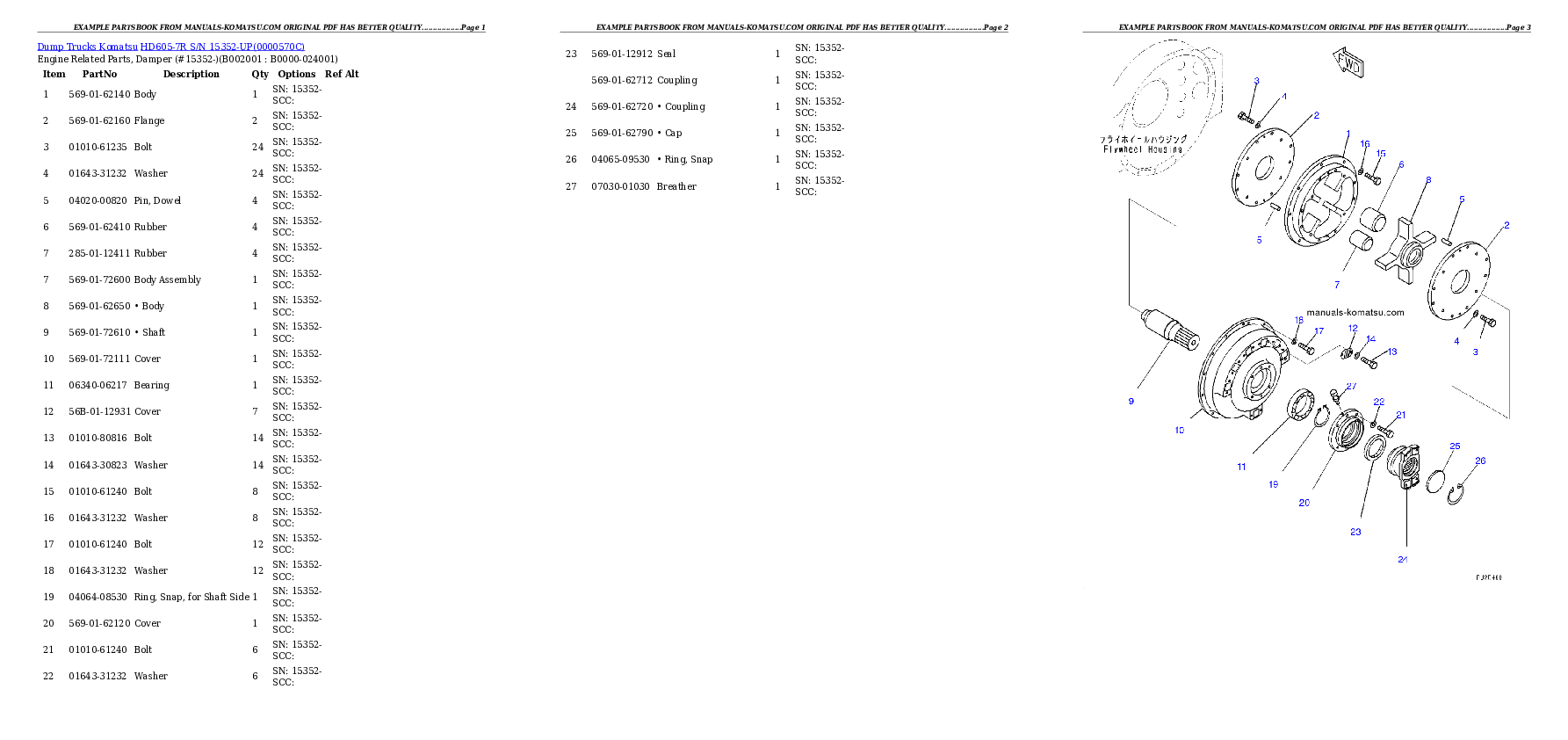 Protected: HD605-7R S/N 15352-UP Partsbook