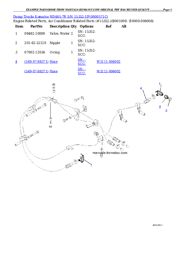 Protected: HD465-7R S/N 15352-UP Partsbook