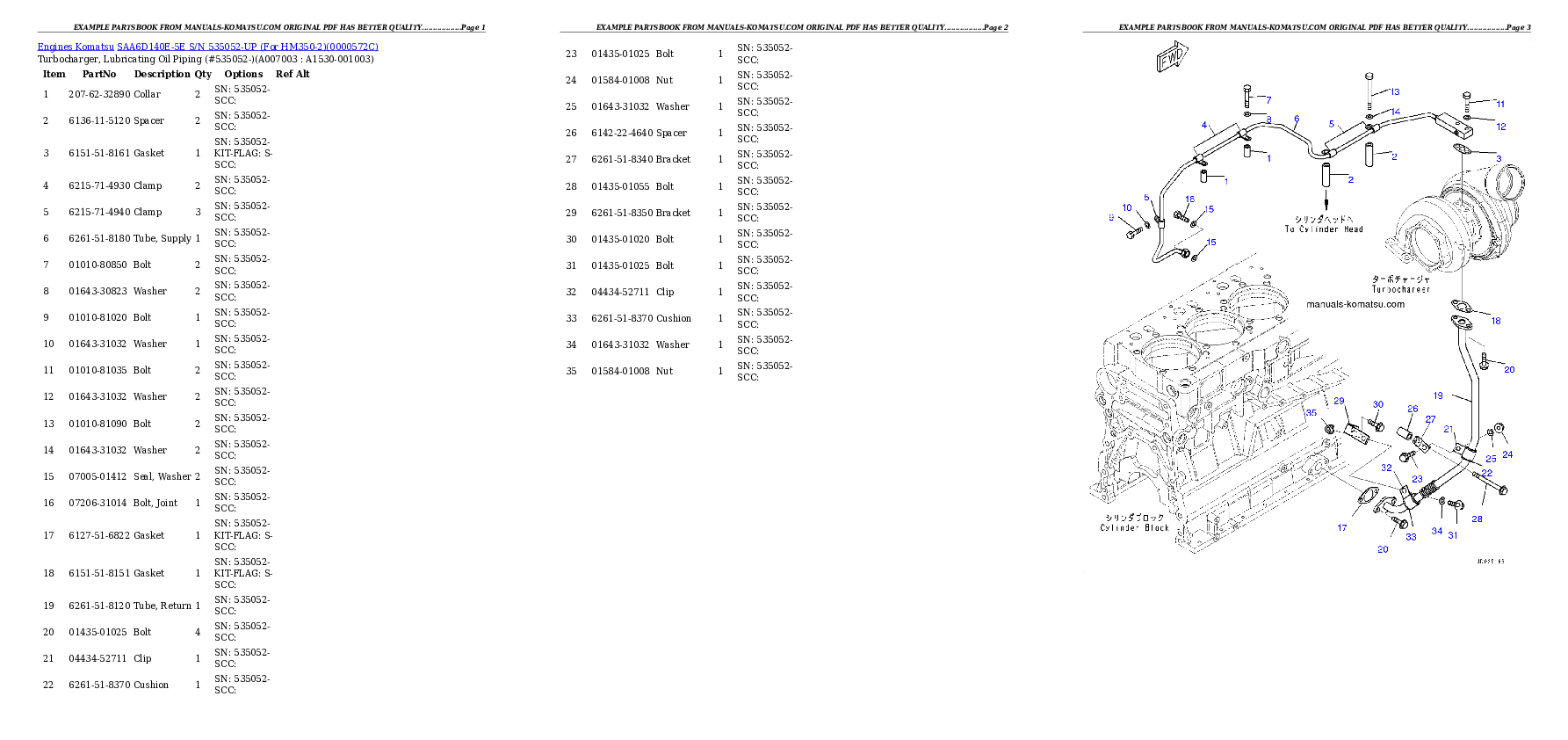 Protected: SAA6D140E-5E S/N 535052-UP (For HM350-2) Partsbook