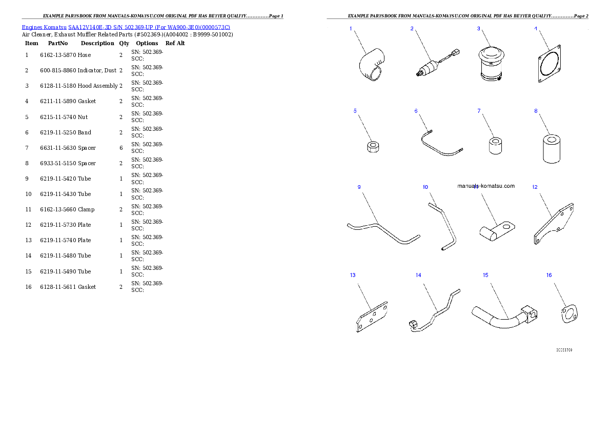 Protected: SAA12V140E-3D S/N 502369-UP (For WA900-3E0) Partsbook