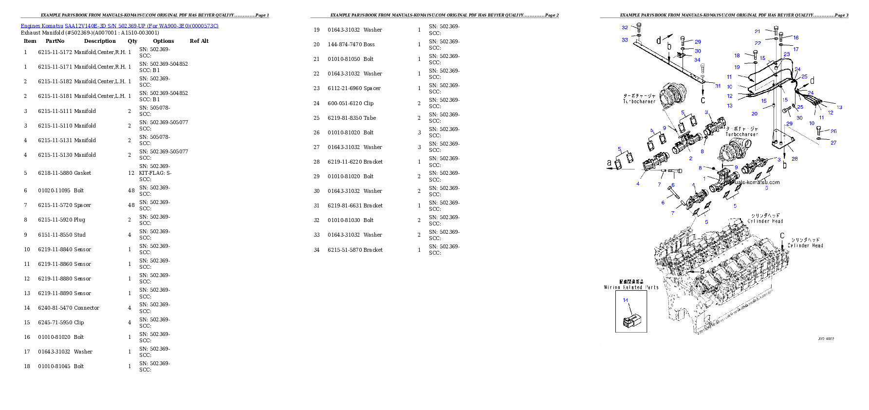 Protected: SAA12V140E-3D S/N 502369-UP (For WA900-3E0) Partsbook