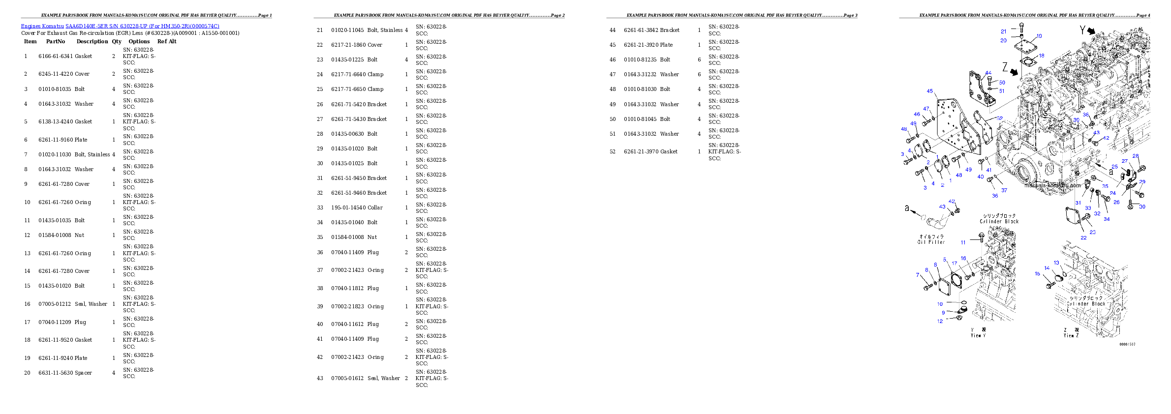 Protected: SAA6D140E-5ER S/N 630228-UP (For HM350-2R) Partsbook