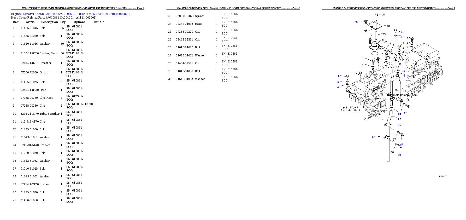 Protected: SAA6D170E-5BR S/N 610861-UP (For HD465-7R/HD605-7R) Partsbook