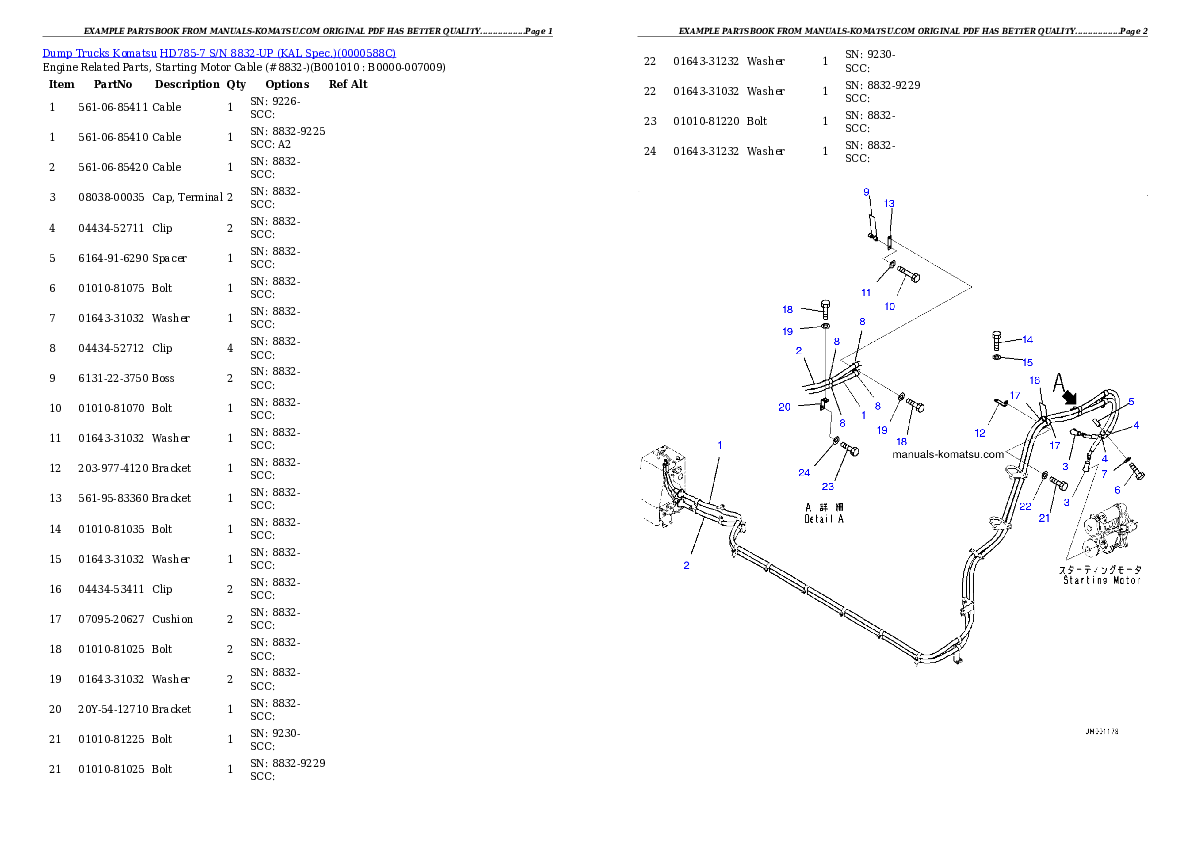 Protected: HD785-7 S/N 8173-30000 Partsbook