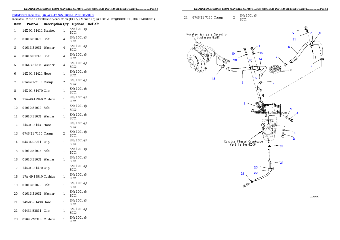 Protected: D65WX-17 S/N 1001-UP Partsbook