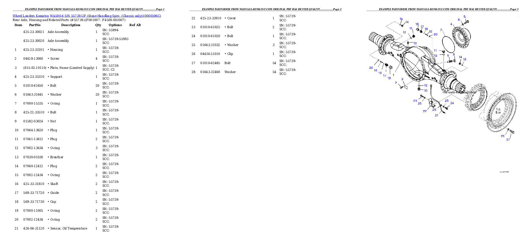 Protected: WA500-6 S/N 55739-UP (Stone Handling Spec. (Chassis only)) Partsbook