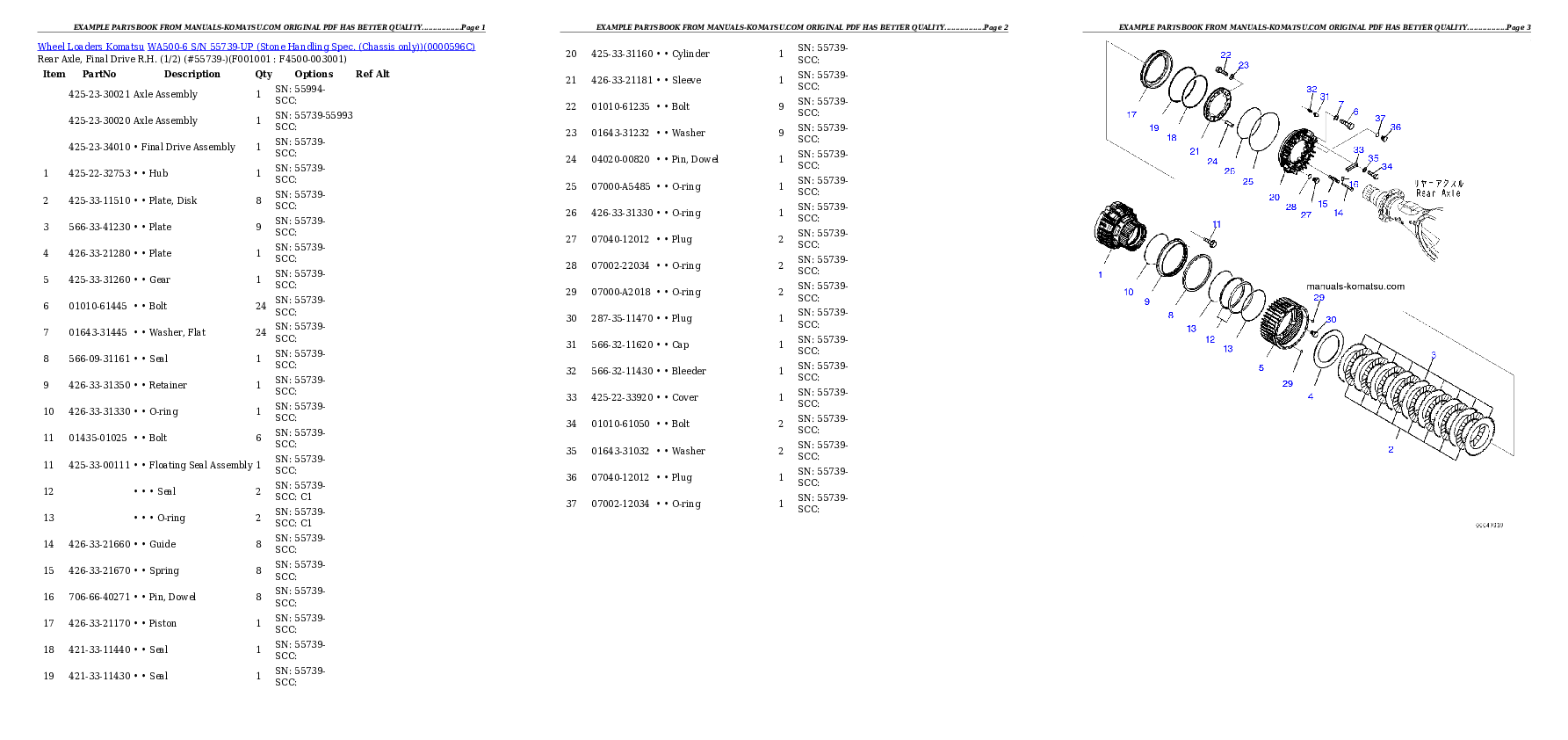 Protected: WA500-6 S/N 55739-UP (Stone Handling Spec. (Chassis only)) Partsbook